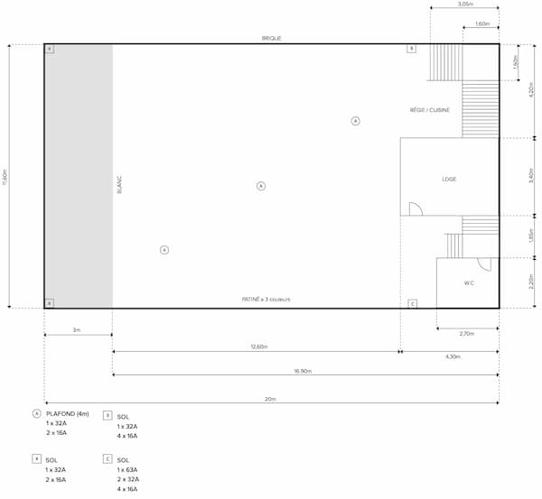 plan studio de tournage Loft